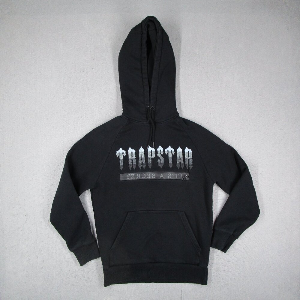 Trapstar Hoodie Mens XS Black It's A Secret Logo Pullover Fleece Streetwear